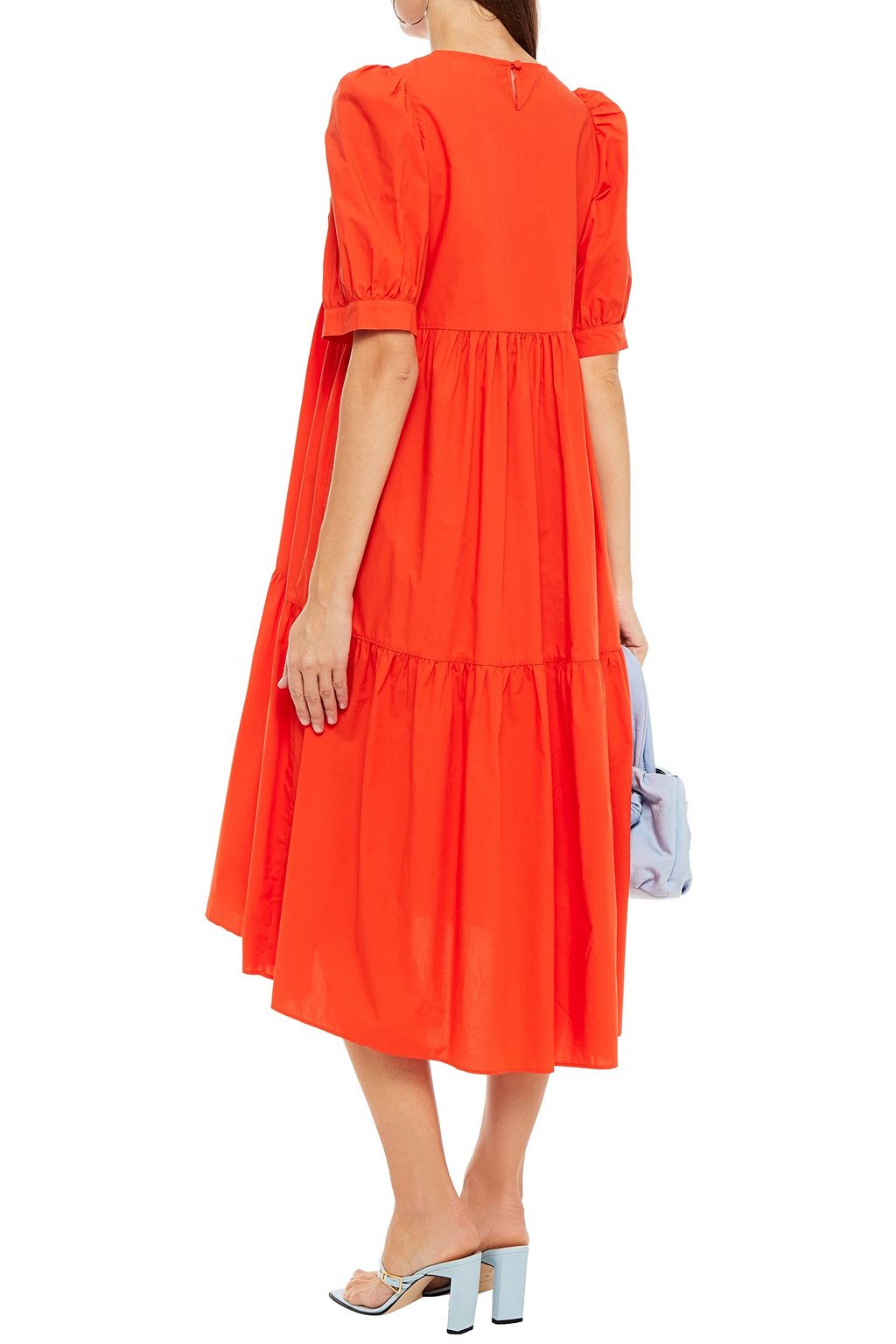CHINTI & PARKER Gathered cotton-poplin midi dress