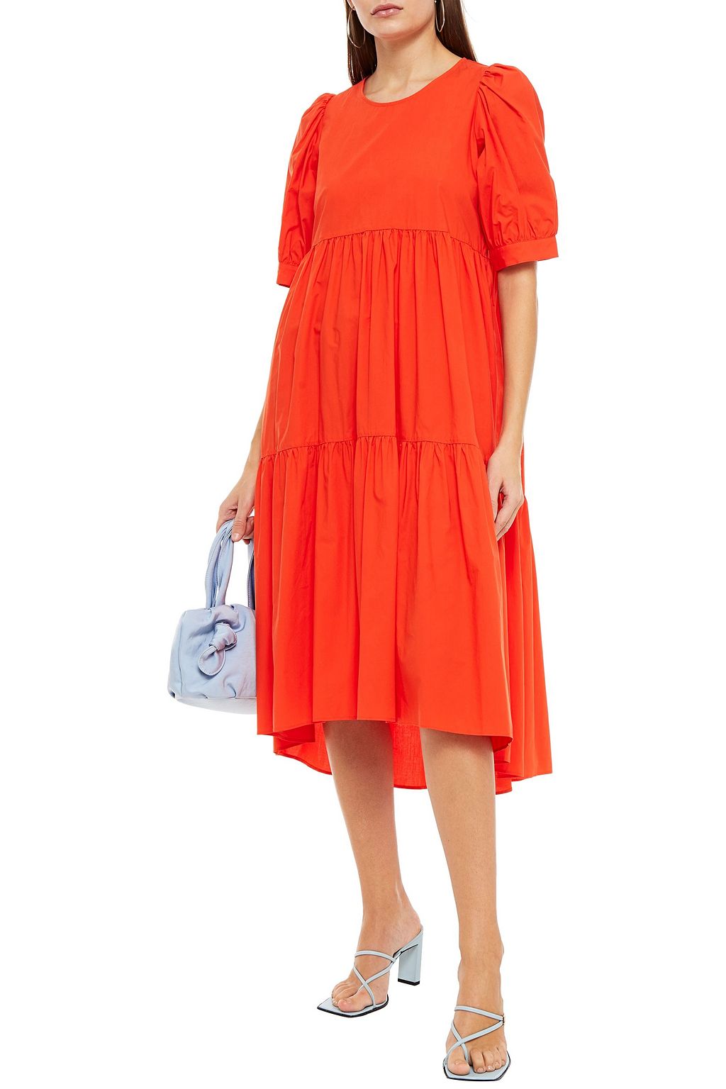CHINTI & PARKER Gathered cotton-poplin midi dress