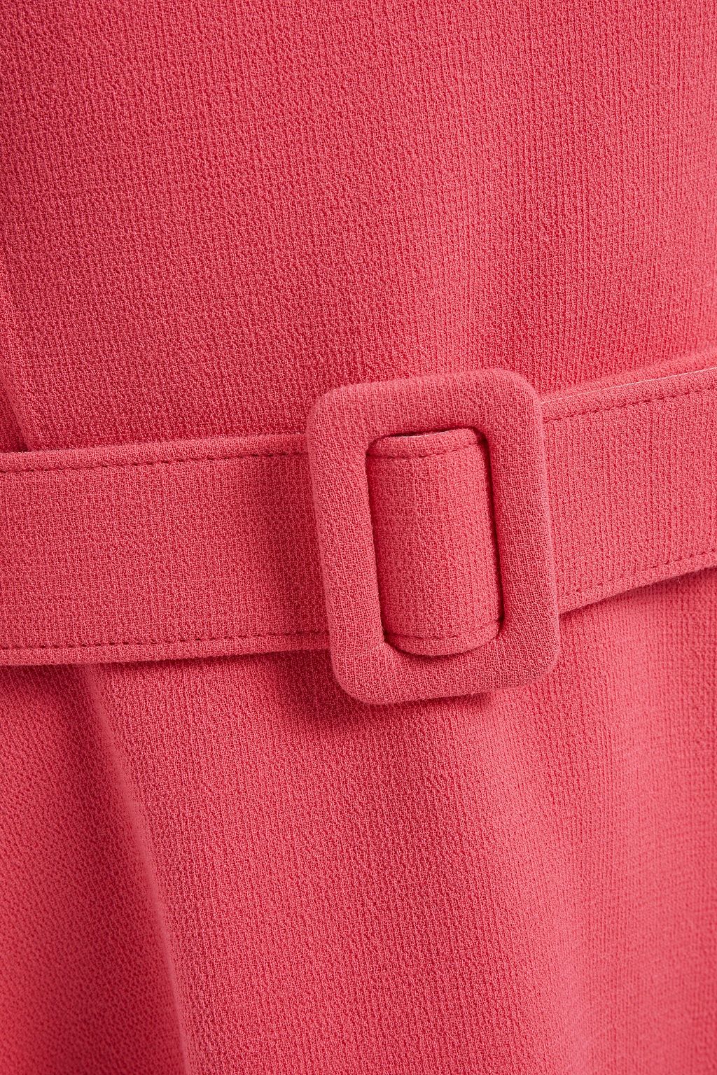 OSCAR DE LA RENTA Belted wool-blend crepe dress