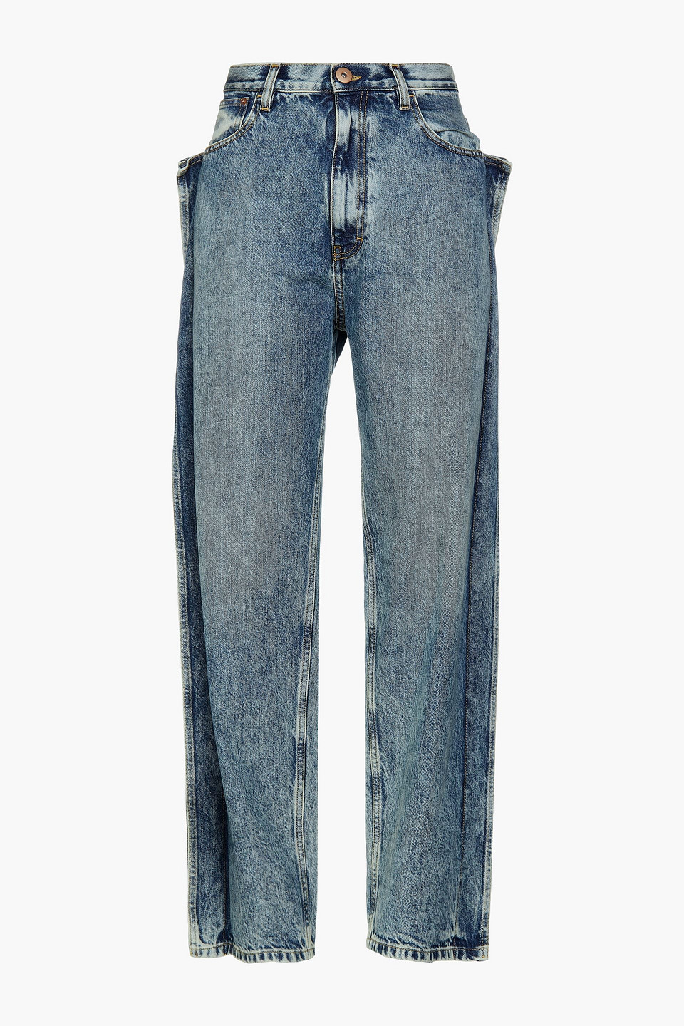 maison margiela - faded high-rise tapered jeans - blue - it 38