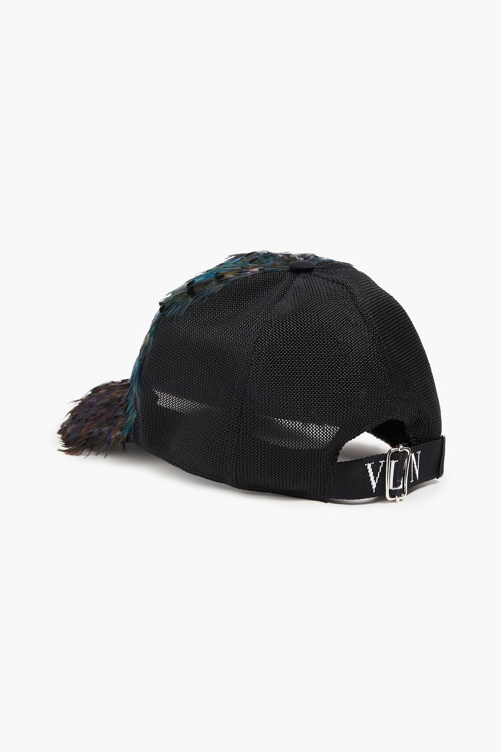 VALENTINO GARAVANI Baseballcap aus Baumwoll-Twill und Mesh mit Federn