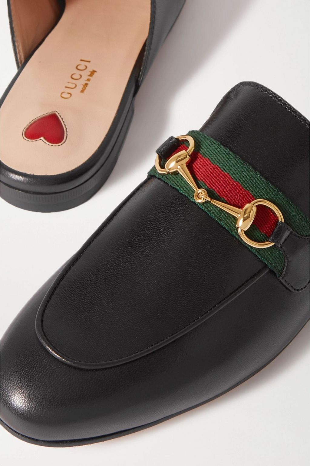 GUCCI Princetown horsebit-detailed leather slippers