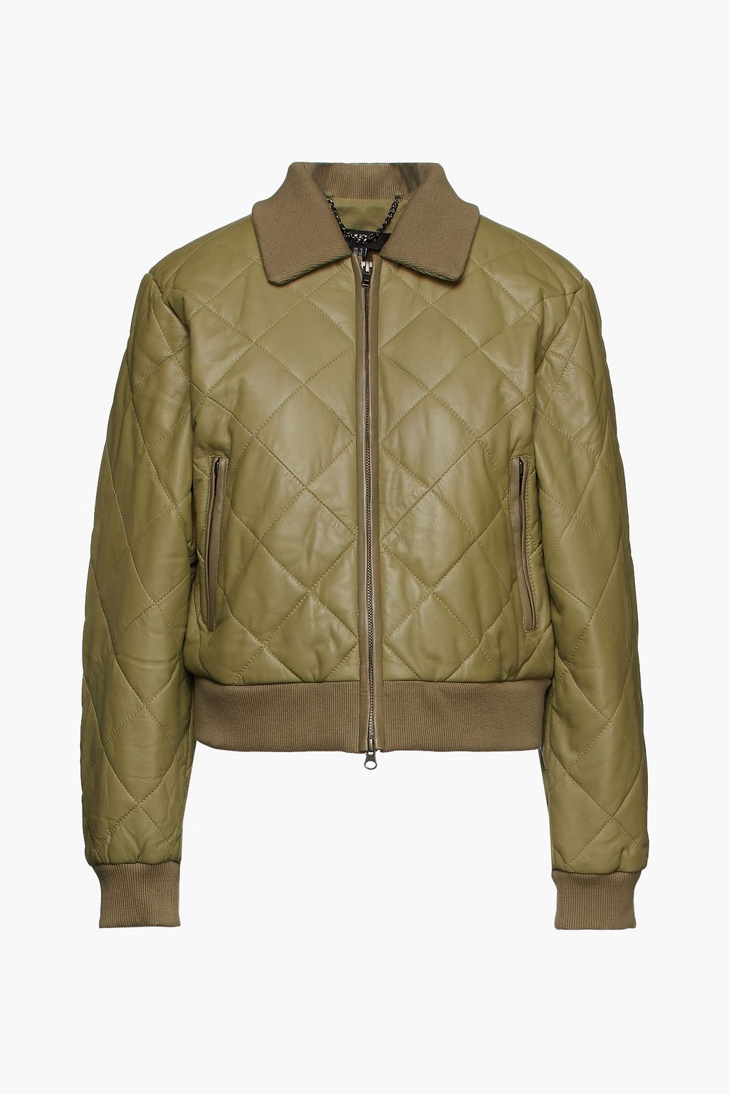 leather bomber jacket army