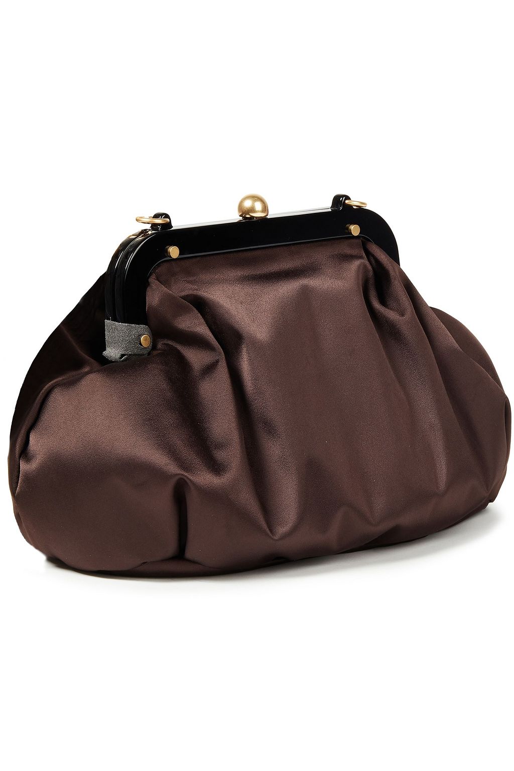 SEE BY CHLOÉ Clutch aus Satin mit Kunstlederbesatz