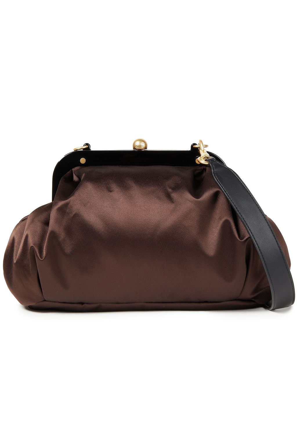 SEE BY CHLOÉ Clutch aus Satin mit Kunstlederbesatz