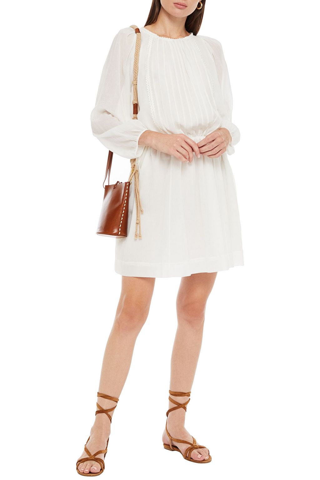 SEE BY CHLOÉ Cotton and silk-blend crepon mini dress