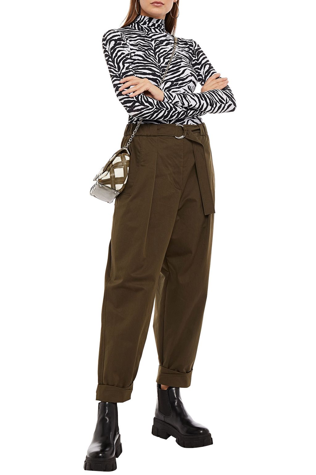 3.1 PHILLIP LIM Belted cotton-blend tapered pants