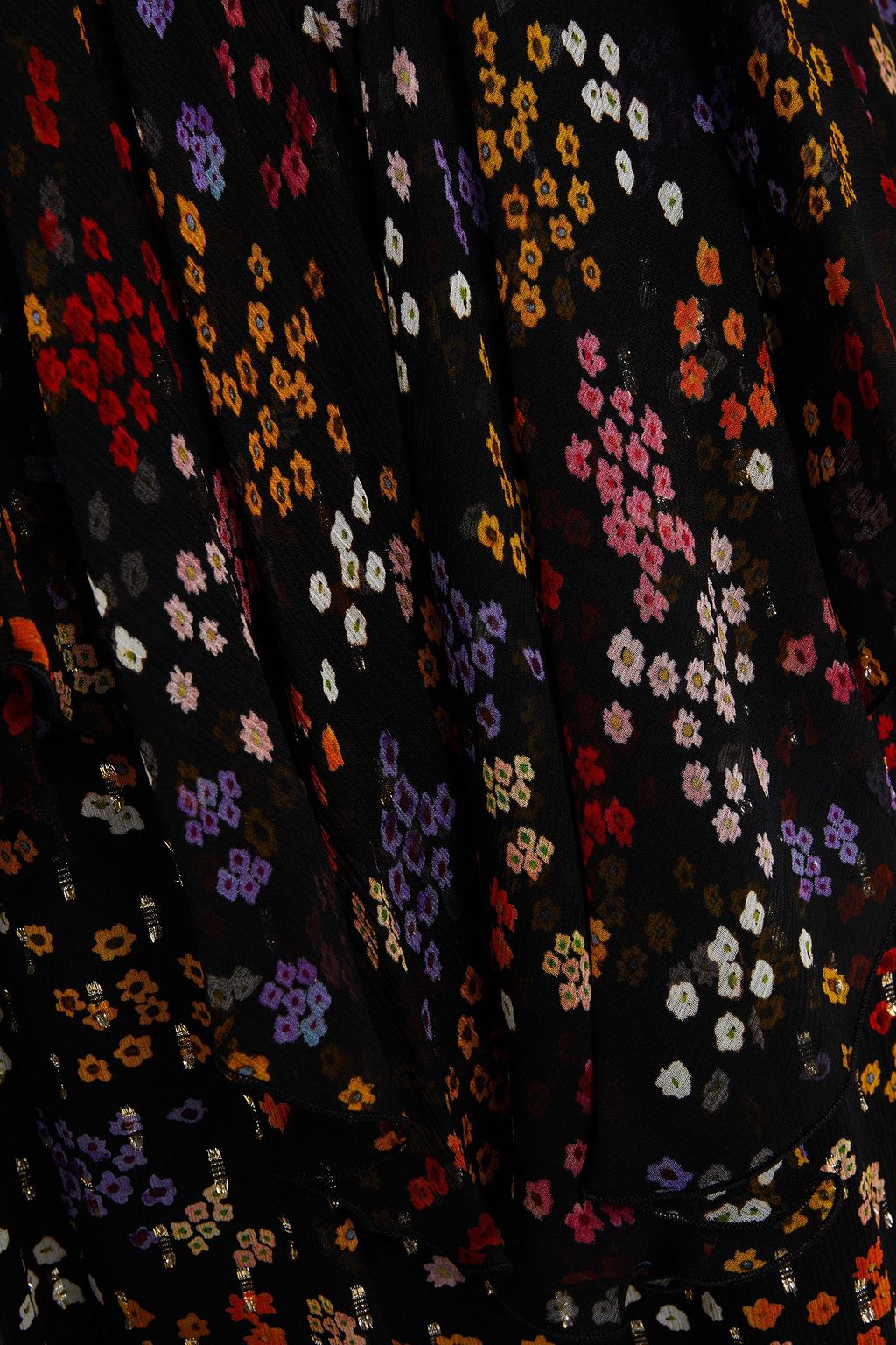 SEE BY CHLOÉ Gathered floral-print fil coupé silk-crepon mini dress
