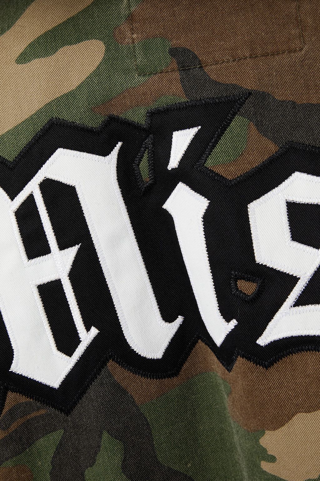 R13 Oversized appliquéd printed denim jacket