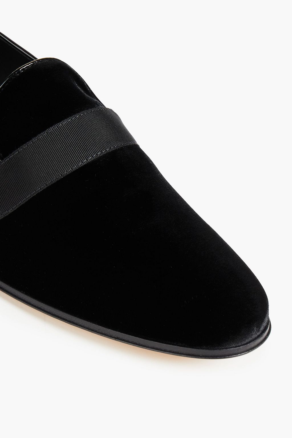 TOD'S Grosgrain-trimmed velvet loafers