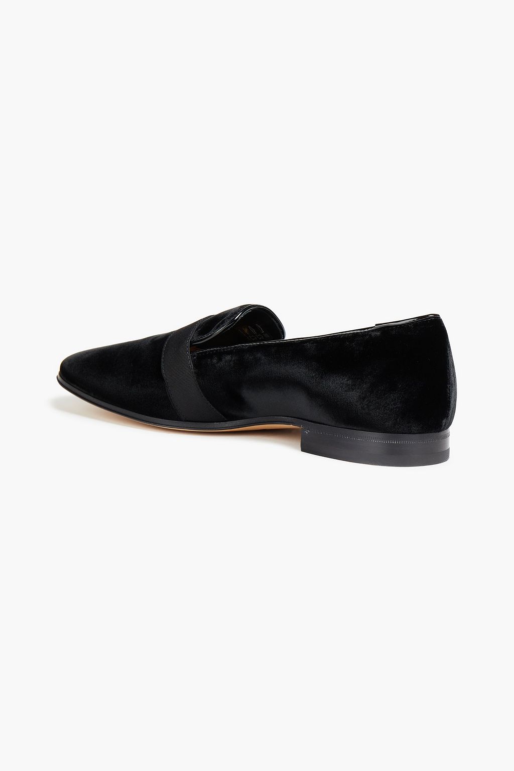 TOD'S Grosgrain-trimmed velvet loafers