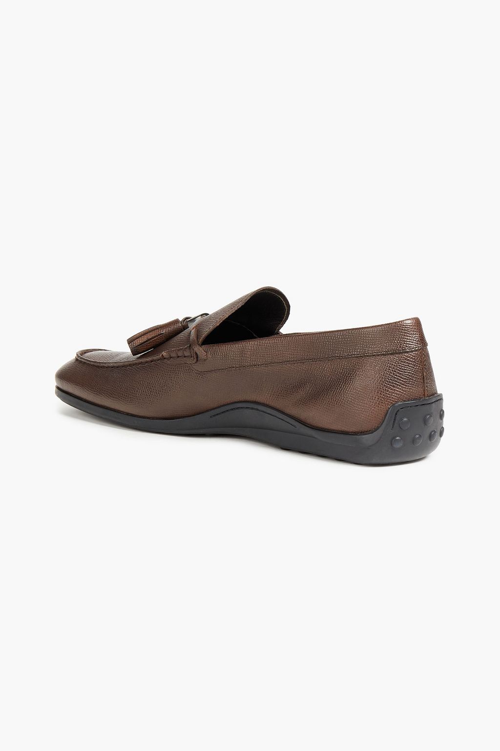 TOD'S Gommino tasseled textured-leather loafers