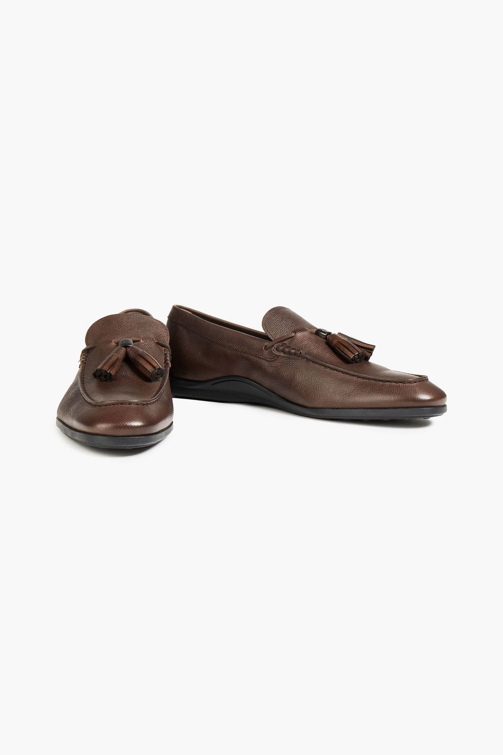 TOD'S Gommino tasseled textured-leather loafers