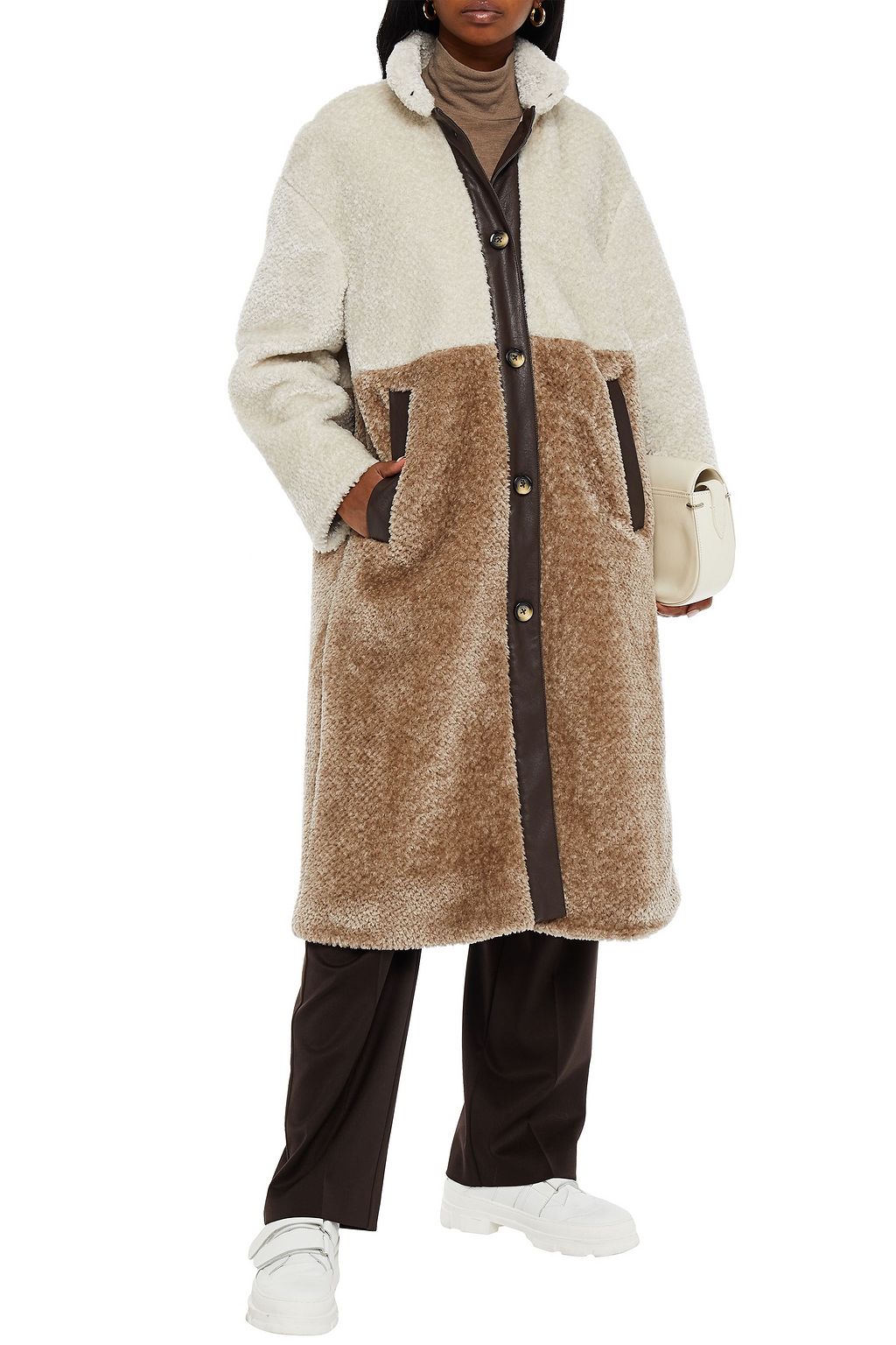 BAUM UND PFERDGARTEN Daffy color-block faux fur coat