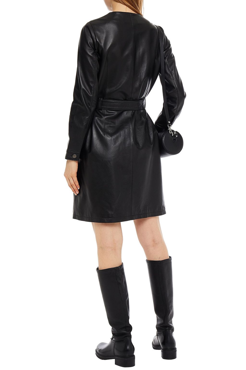MUUBAA Belted leather shirt dress