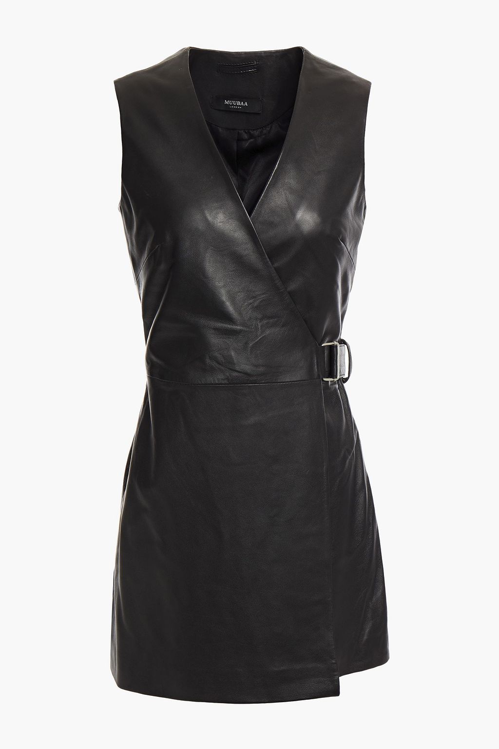 Black Leather mini wrap dress | Sale up to 70% off | THE OUTNET | MUUBAA |  THE OUTNET