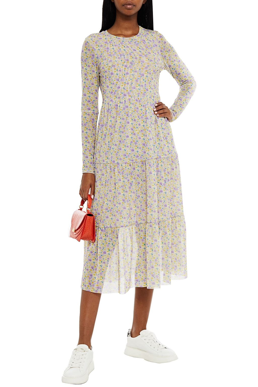 BAUM UND PFERDGARTEN Jocelina gathered floral-print tulle midi dress