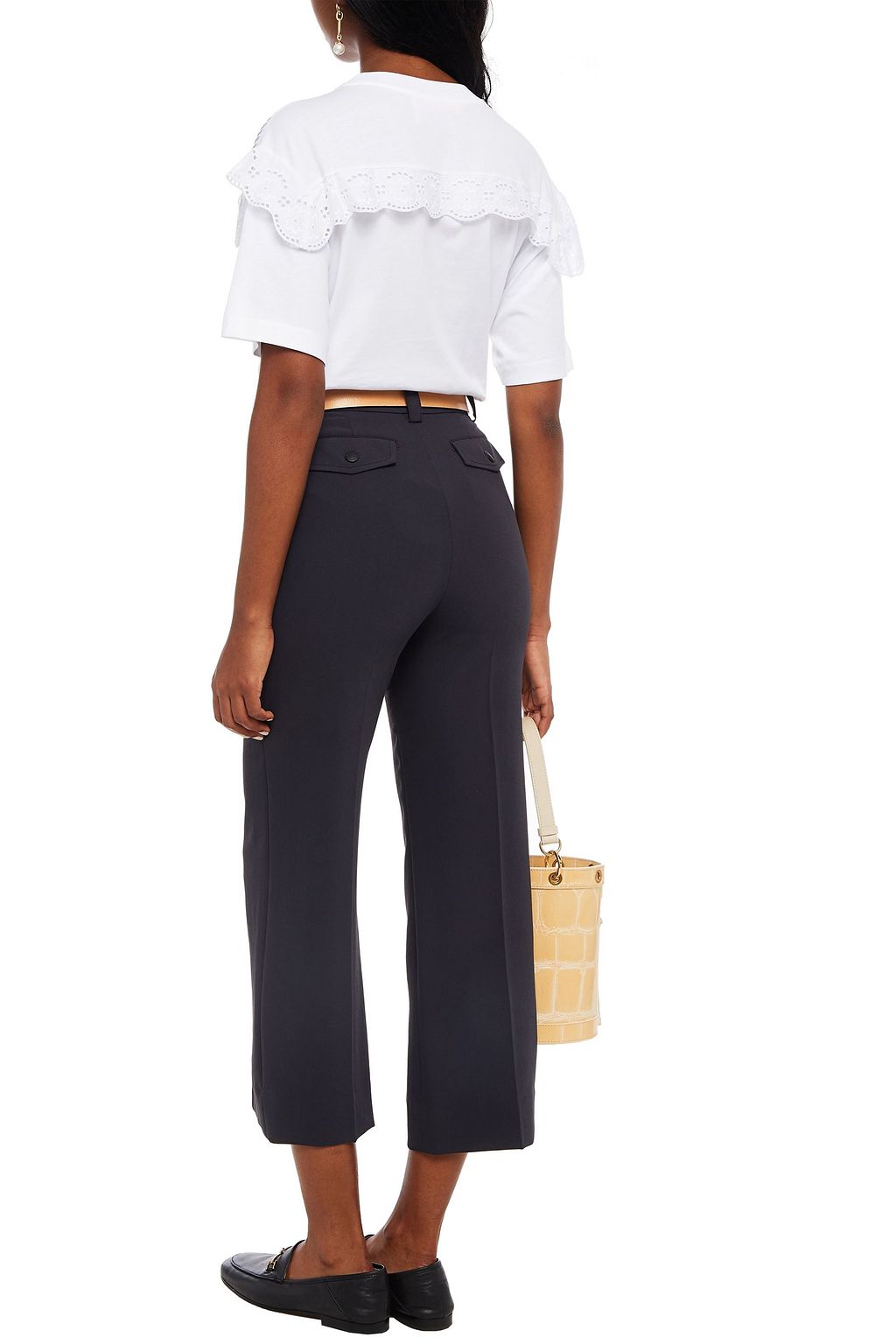 SEE BY CHLOÉ Cropped crepe straight-leg pants