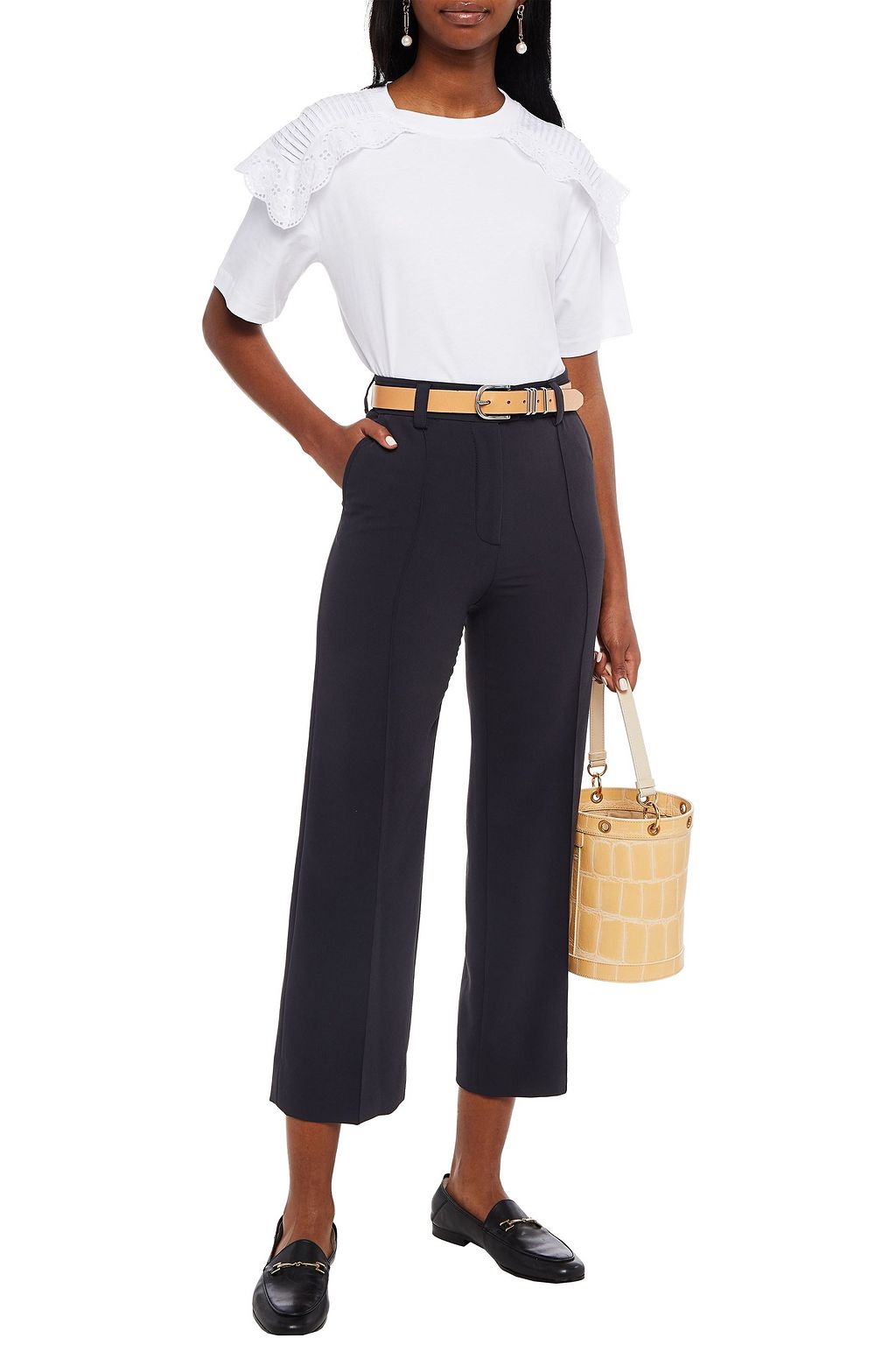 SEE BY CHLOÉ Cropped crepe straight-leg pants