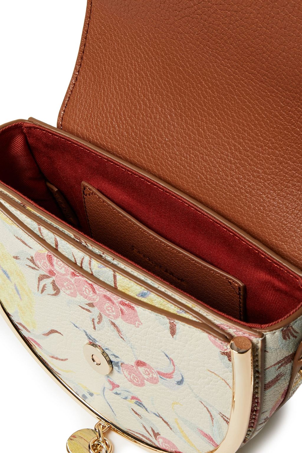 SEE BY CHLOÉ Floral-print textured-leather shoulder bag