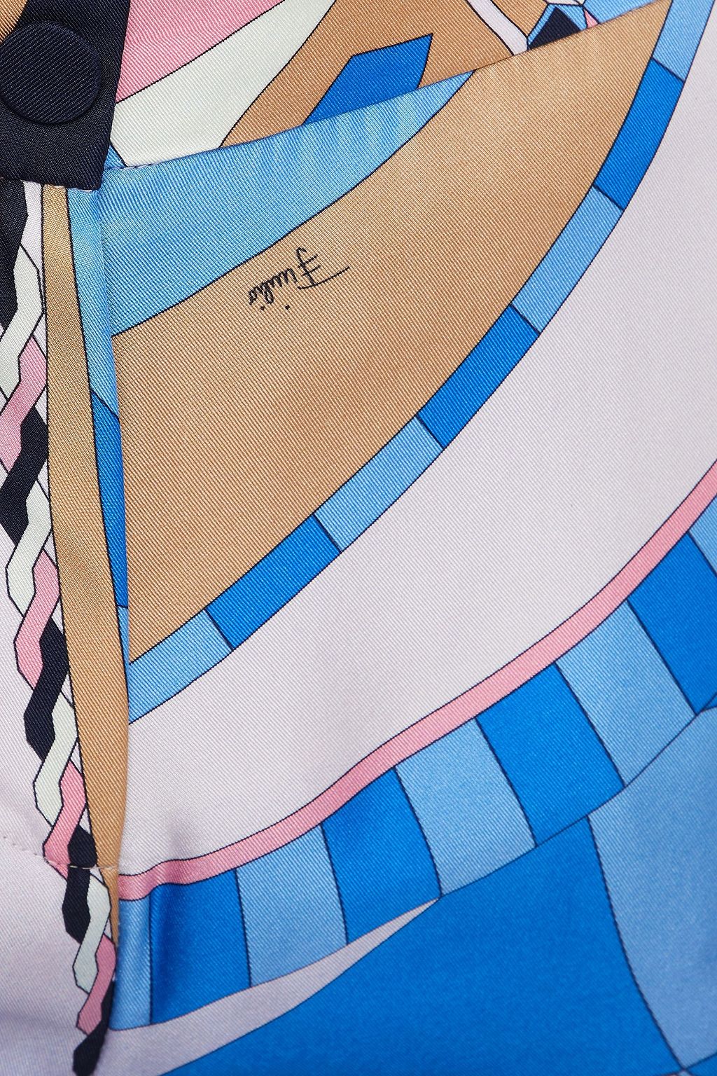 PUCCI Printed silk-twill kick-flare pants