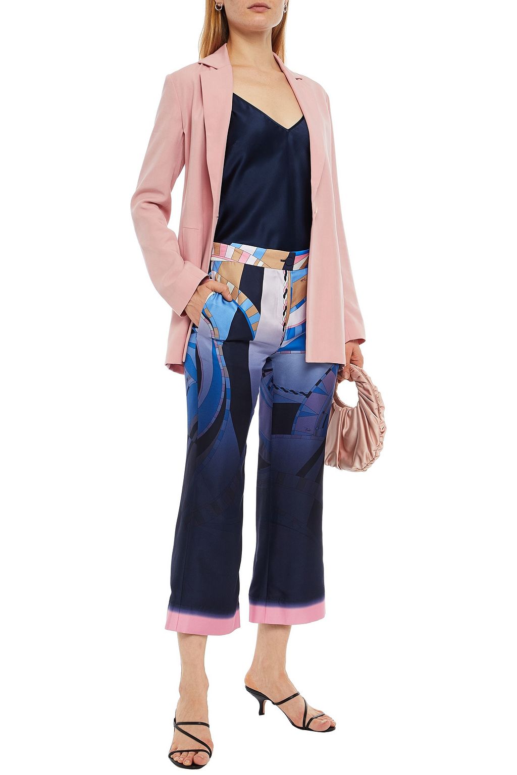 PUCCI Printed silk-twill kick-flare pants
