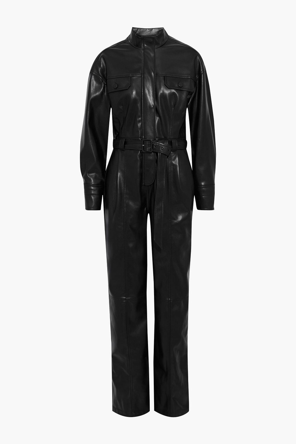 all black leather jumpsuit