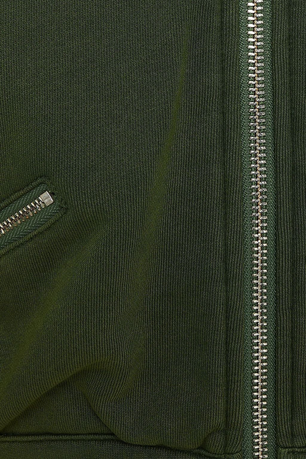 RETROFÊTE Cropped French cotton-terry hooded jacket