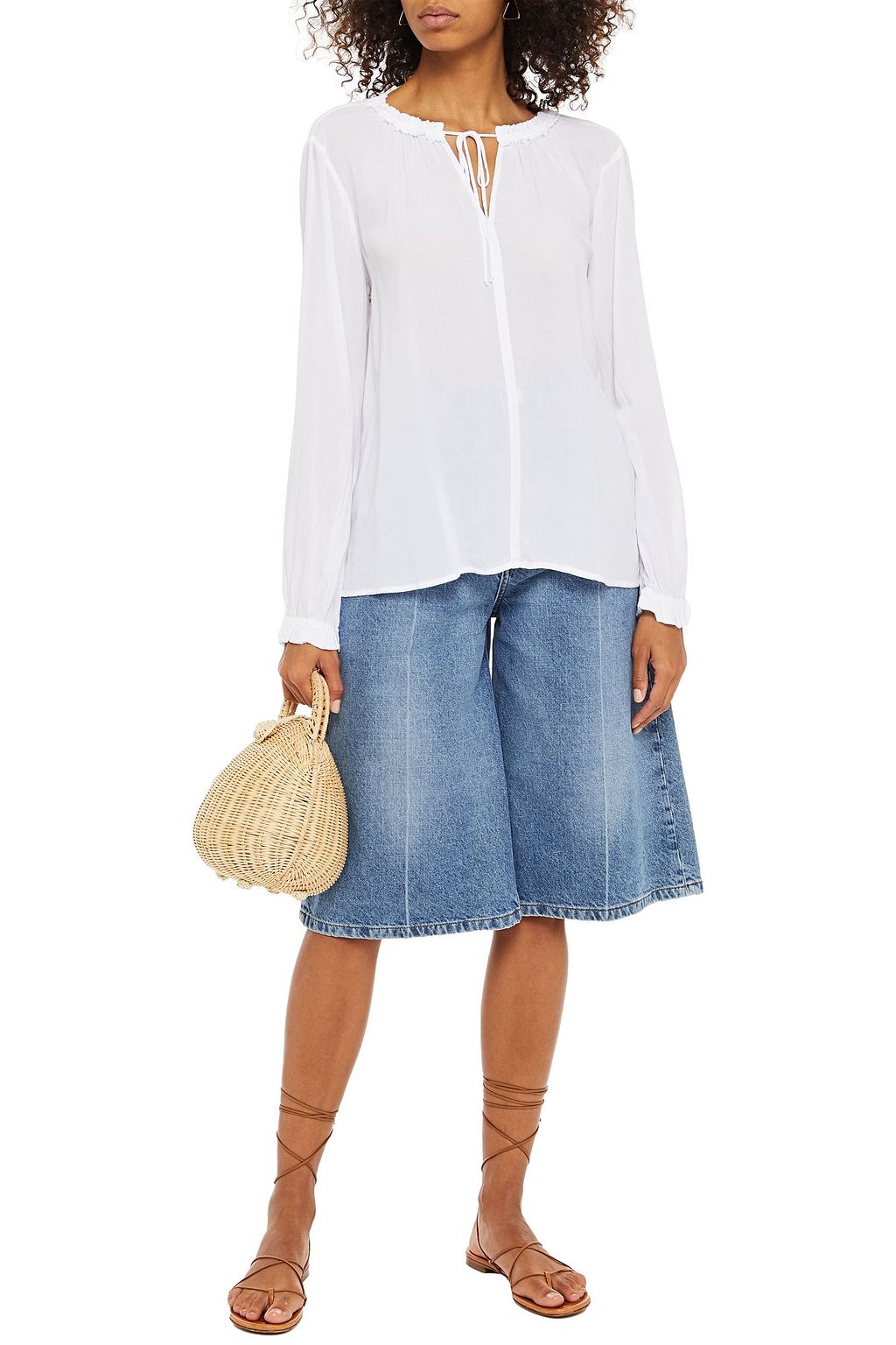 VELVET BY GRAHAM & SPENCER Samantha gathered voile blouse