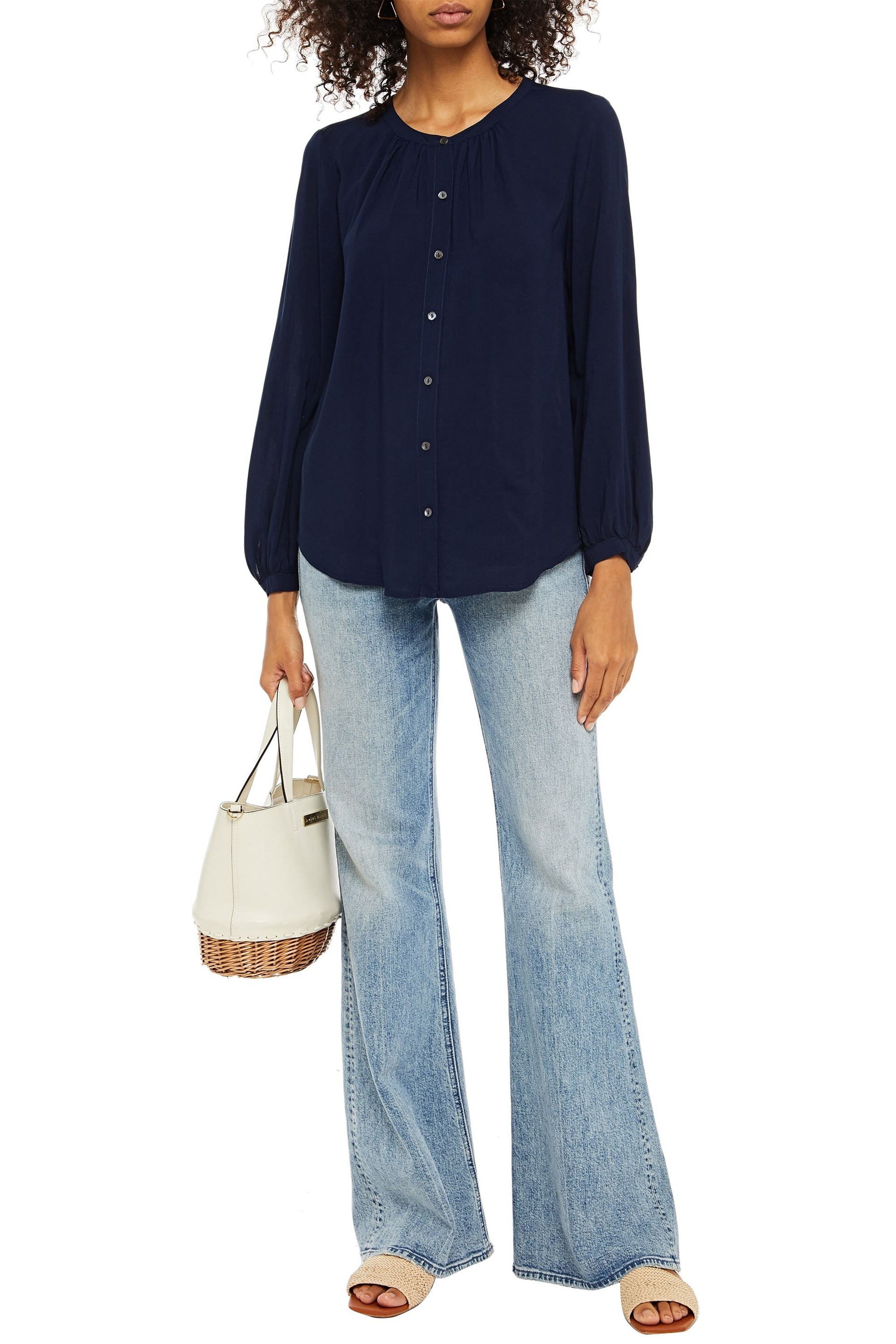 Velvet by Graham & Spencer Serafina gathered voile blouse