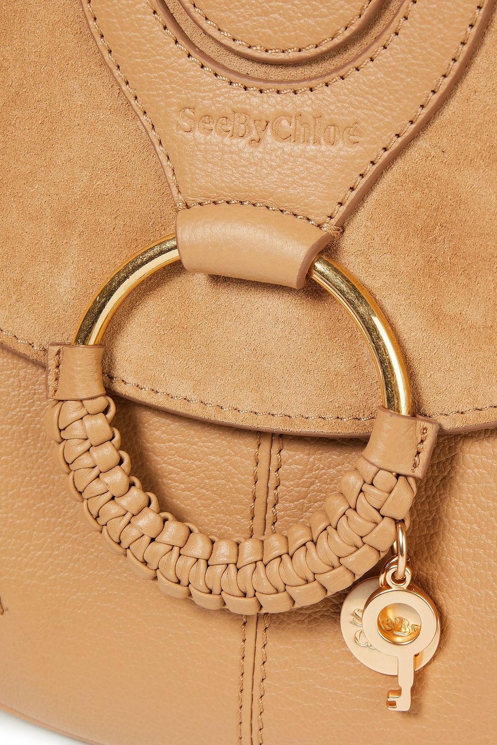 SEE BY CHLOÉ Hana Schultertasche aus Velours- und Narbenleder