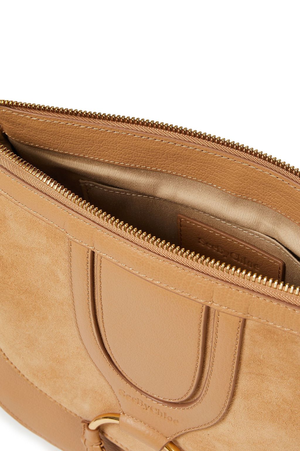 SEE BY CHLOÉ Hana Schultertasche aus Velours- und Narbenleder