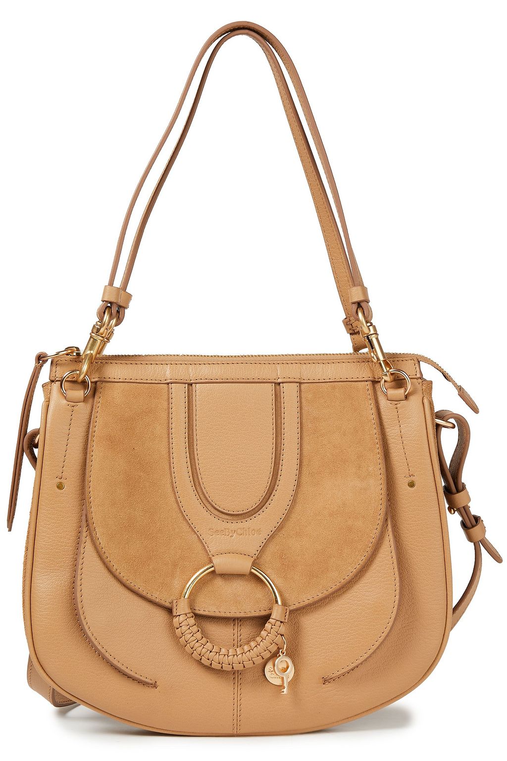 SEE BY CHLOÉ Hana Schultertasche aus Velours- und Narbenleder