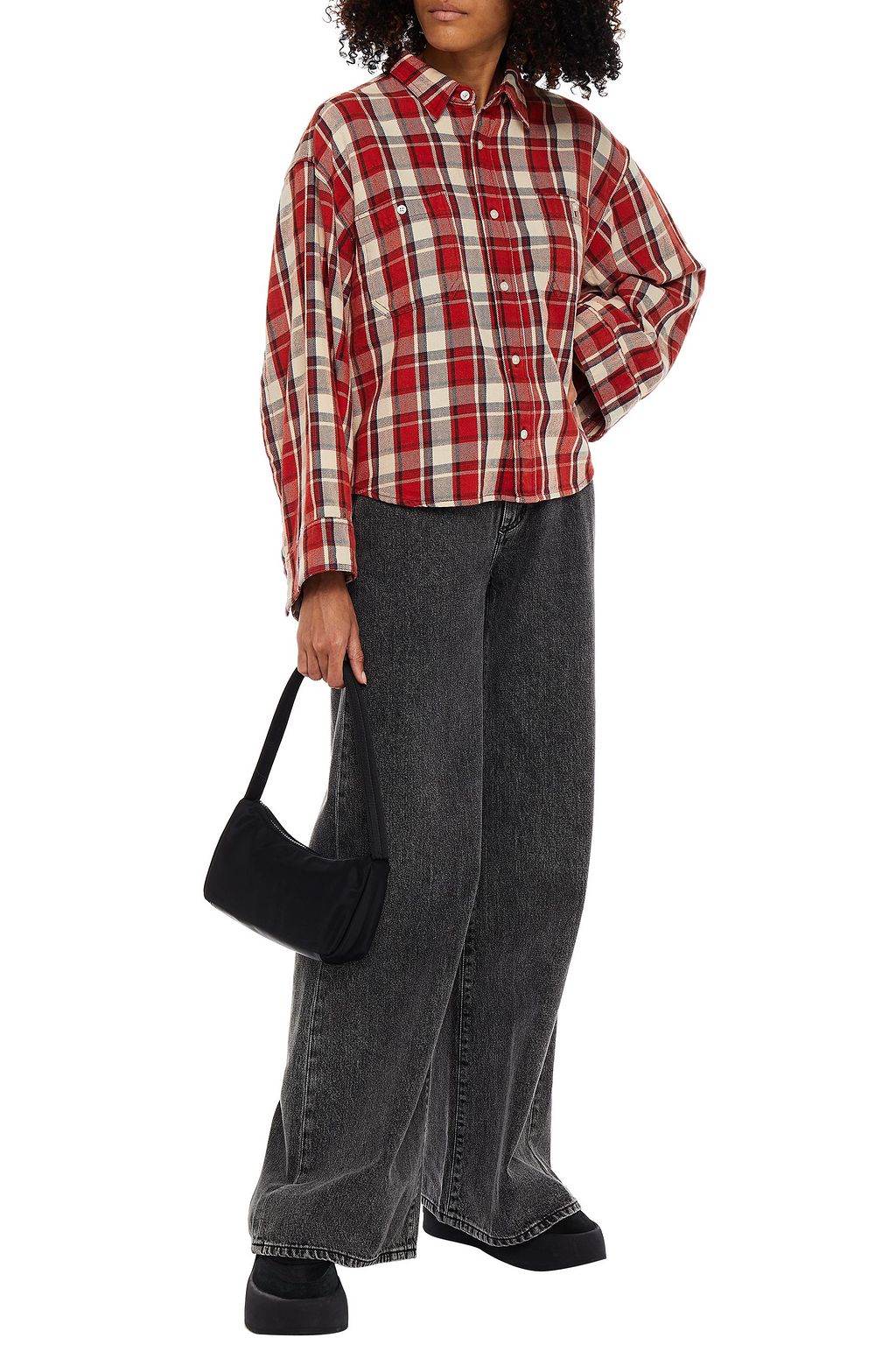 R13 Checked cotton-twill shirt