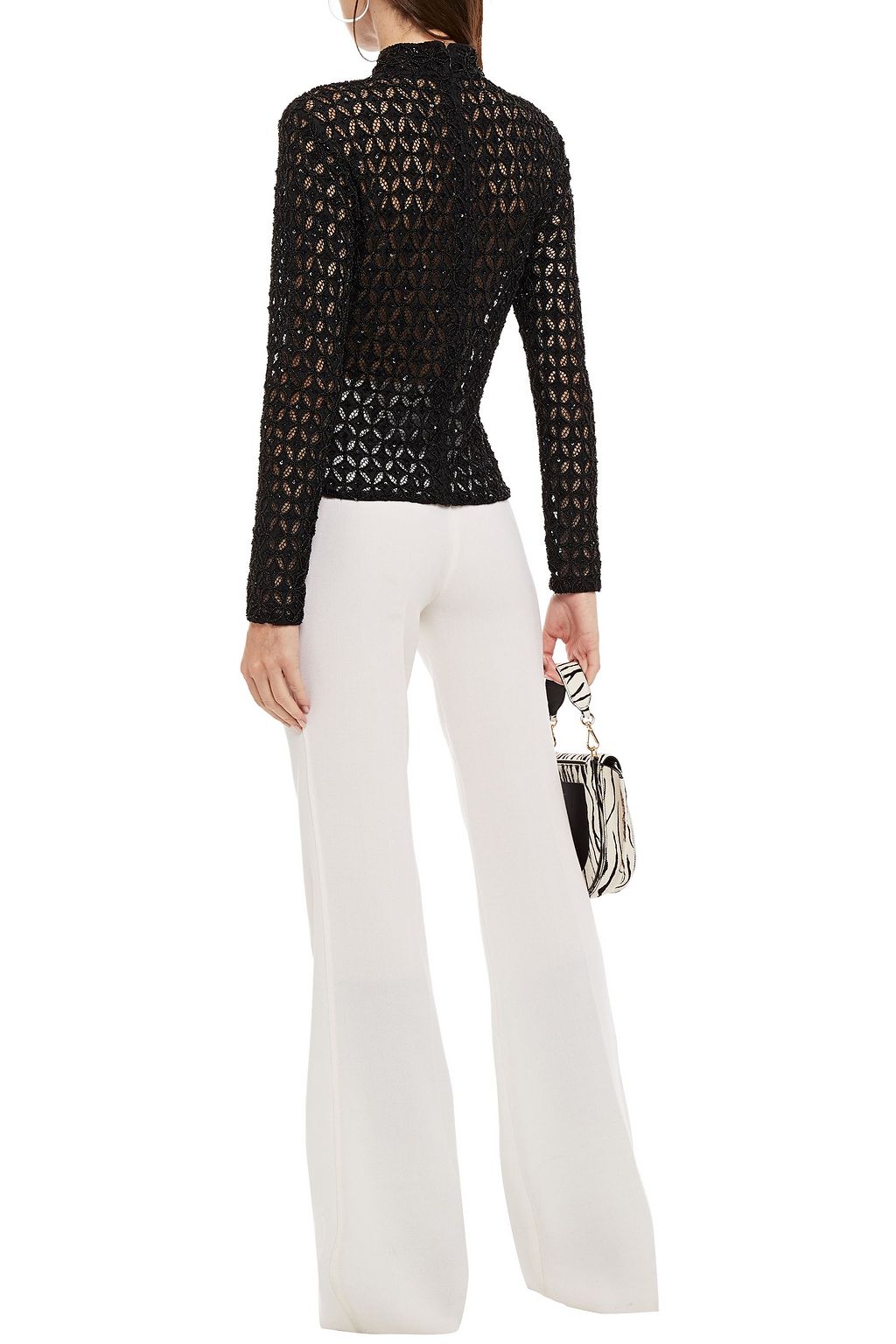 RETROFÊTE Mika embellished guipure lace top