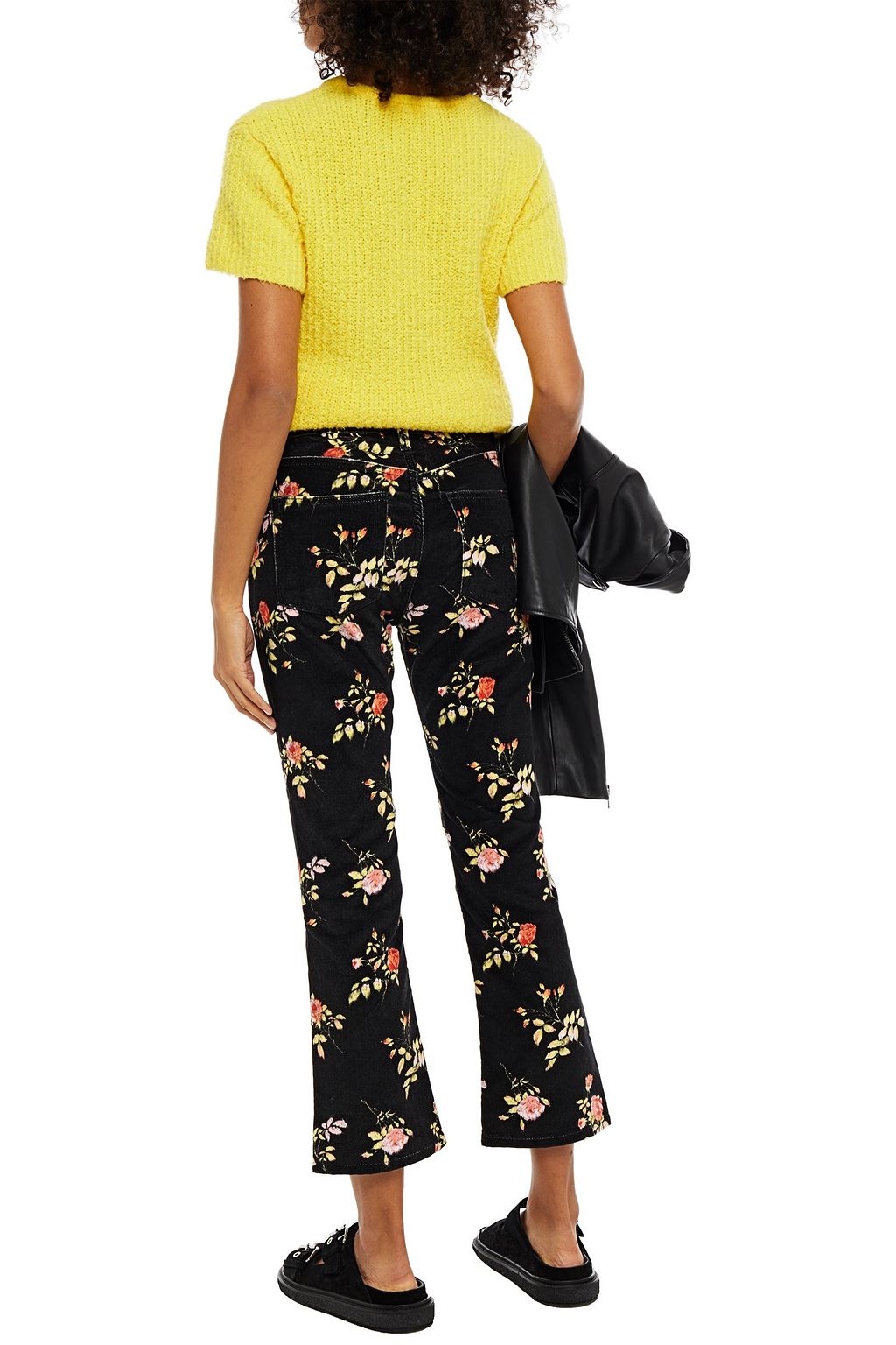 R13 Floral-print cotton-velvet kick-flare pants