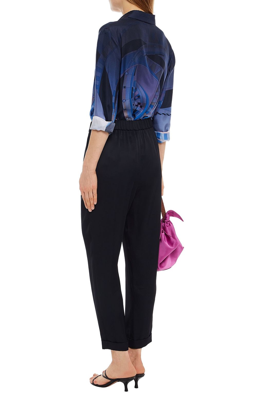 PUCCI Cropped satin tapered pants