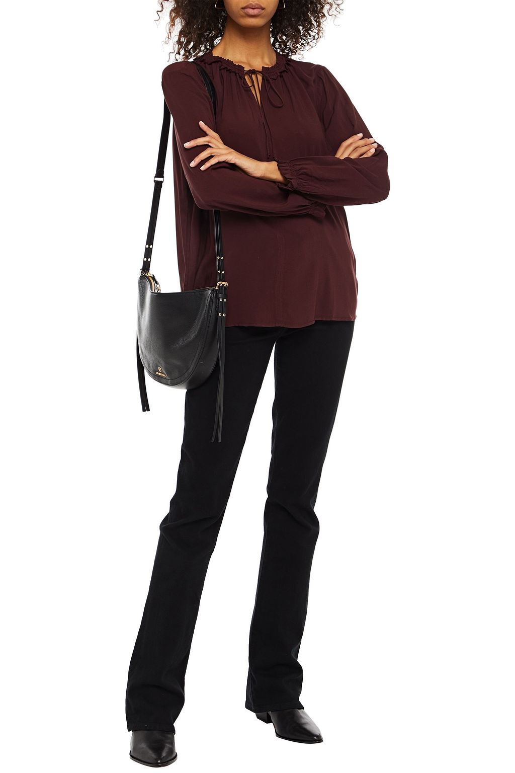 VELVET BY GRAHAM & SPENCER Samantha gathered woven blouse