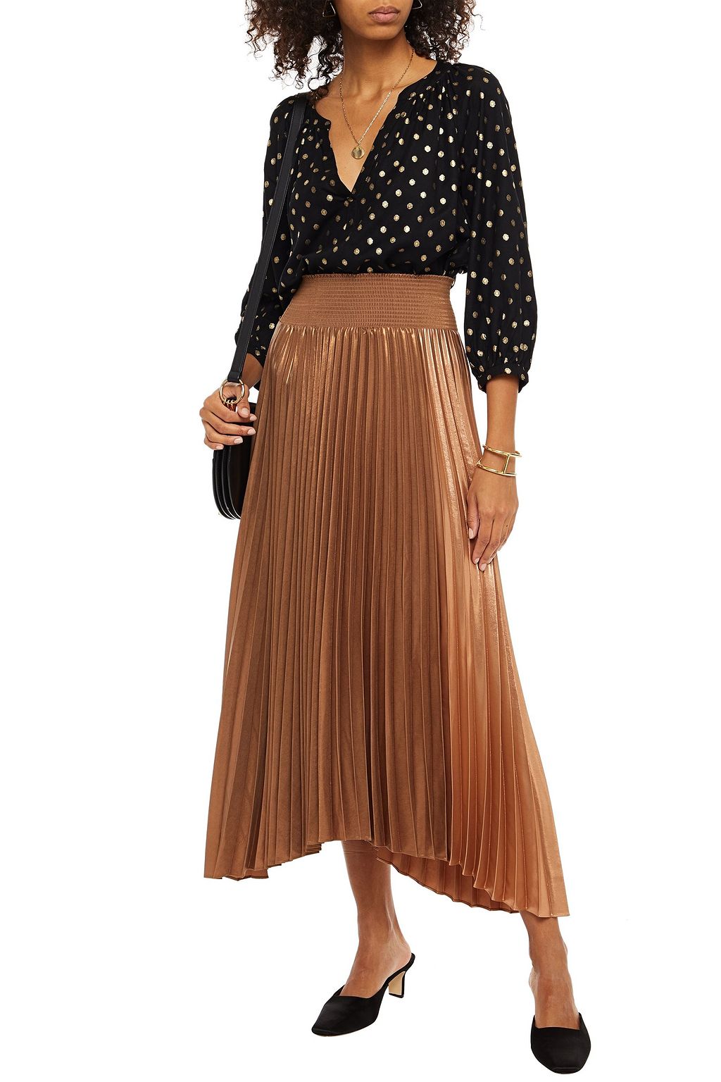 VELVET BY GRAHAM & SPENCER Maisee gathered polka-dot gauze blouse