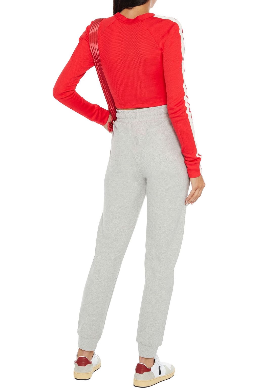 TWENTY MONTRÉAL Cropped striped cotton-blend top