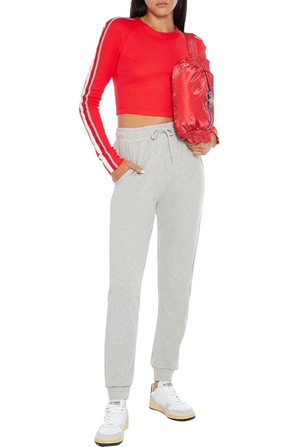 TWENTY MONTRÉAL Cropped striped cotton-blend top