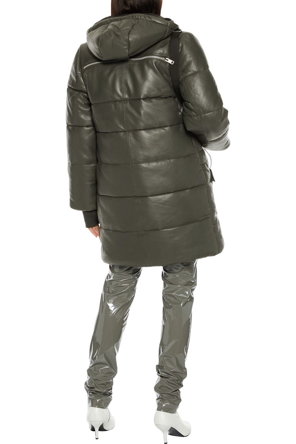 WALTER BAKER Robert quilted leather hooded coat