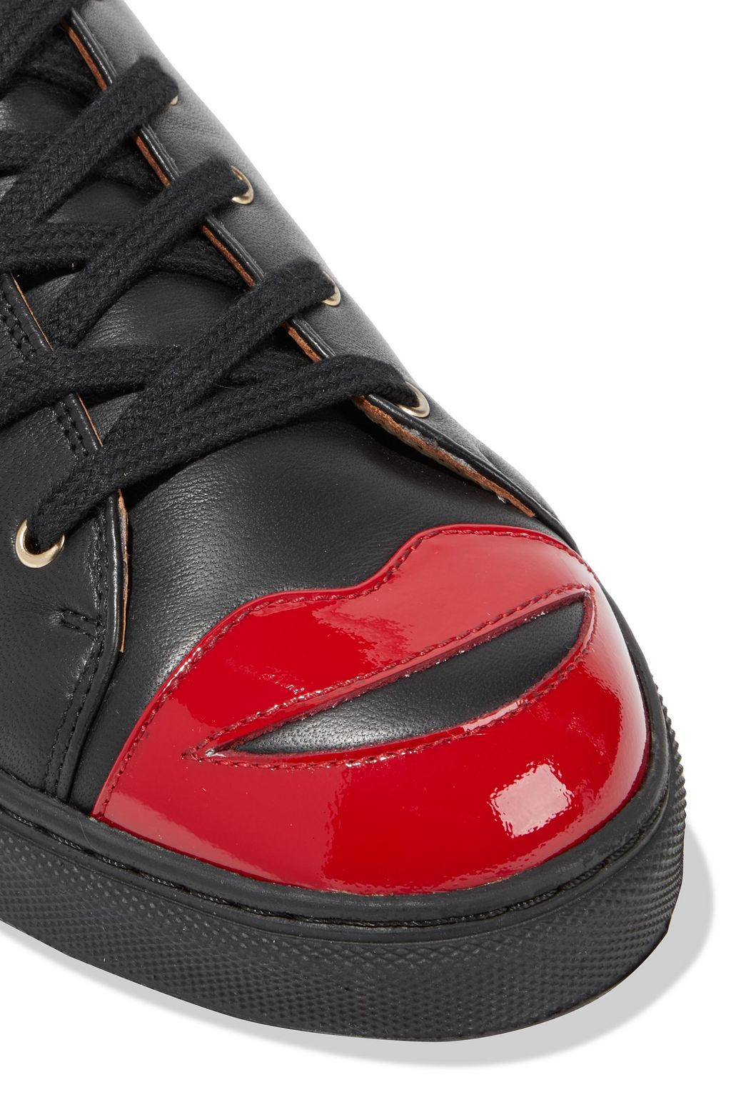 CHARLOTTE OLYMPIA Kiss Me smooth and patent-leather sneakers