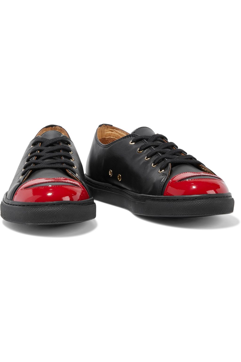 CHARLOTTE OLYMPIA Kiss Me smooth and patent-leather sneakers