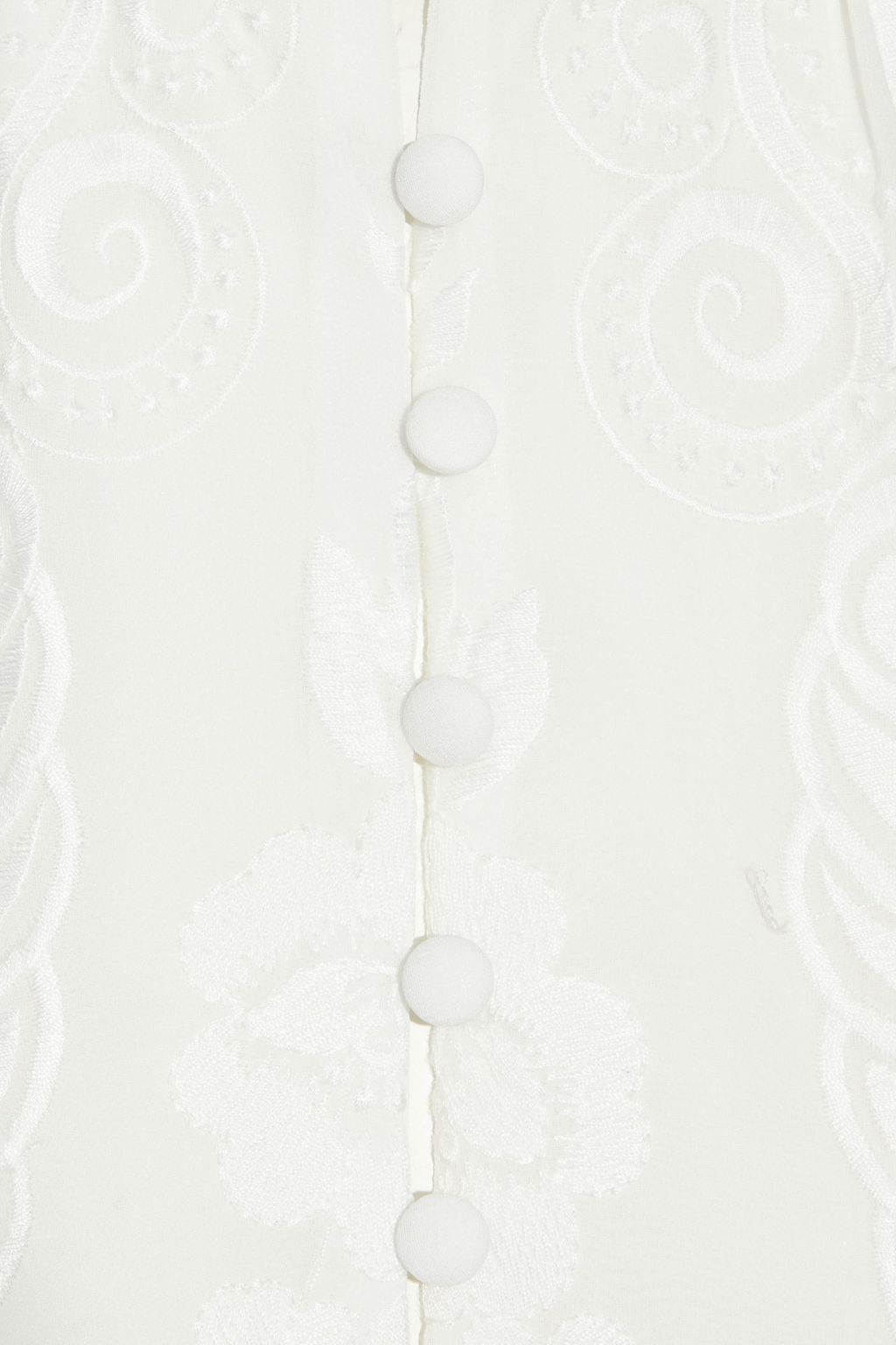 ALICE + OLIVIA Teddi belted ruffled embroidered chiffon mini dress