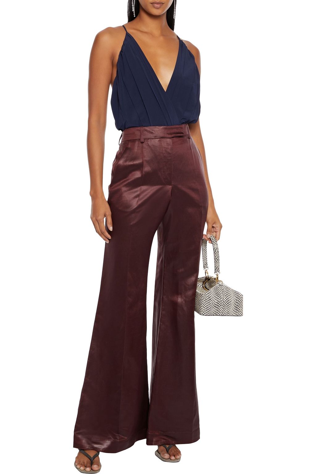 ALICE + OLIVIA Ballerina wrap-effect silk-blend crepe bodysuit