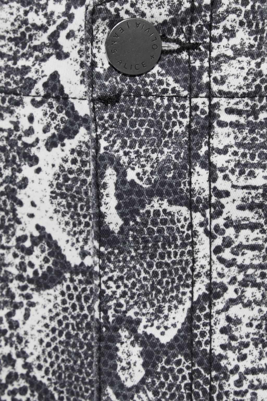 ALICE + OLIVIA Cropped snake-print cotton-blend twill tapered pants