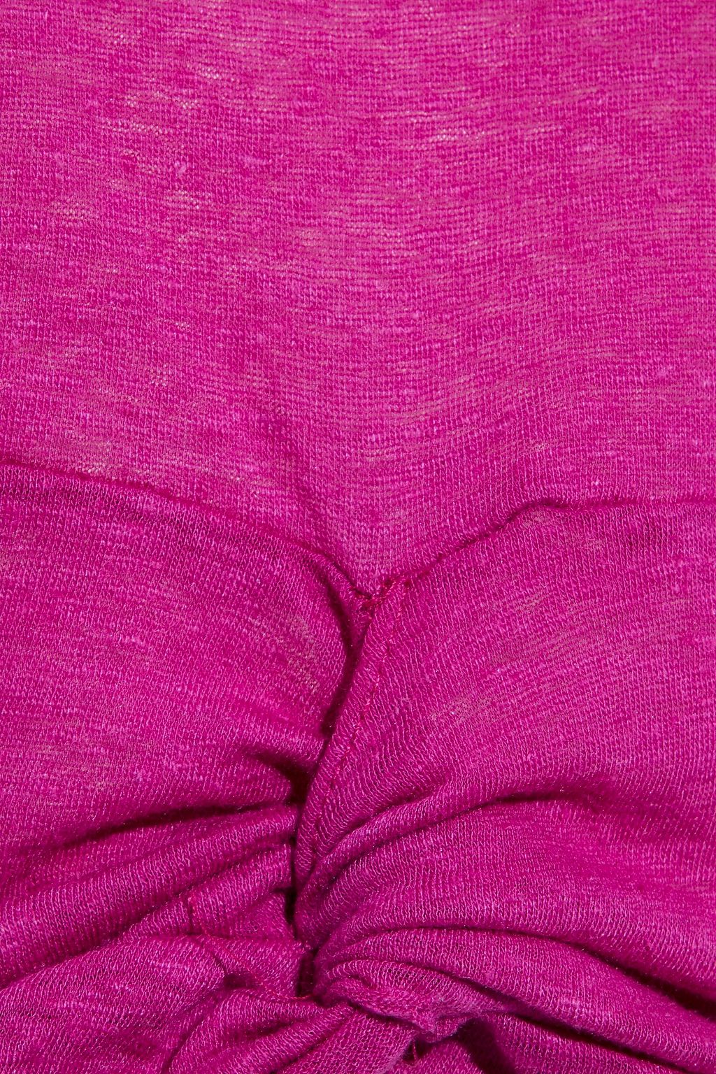 TWENTY MONTRÉAL Cropped twist-front slub linen-blend jersey top