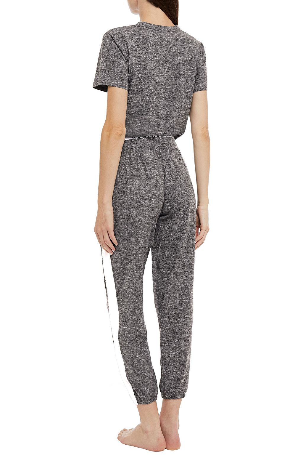 DKNY Striped mélange stretch-jersey pajama pants