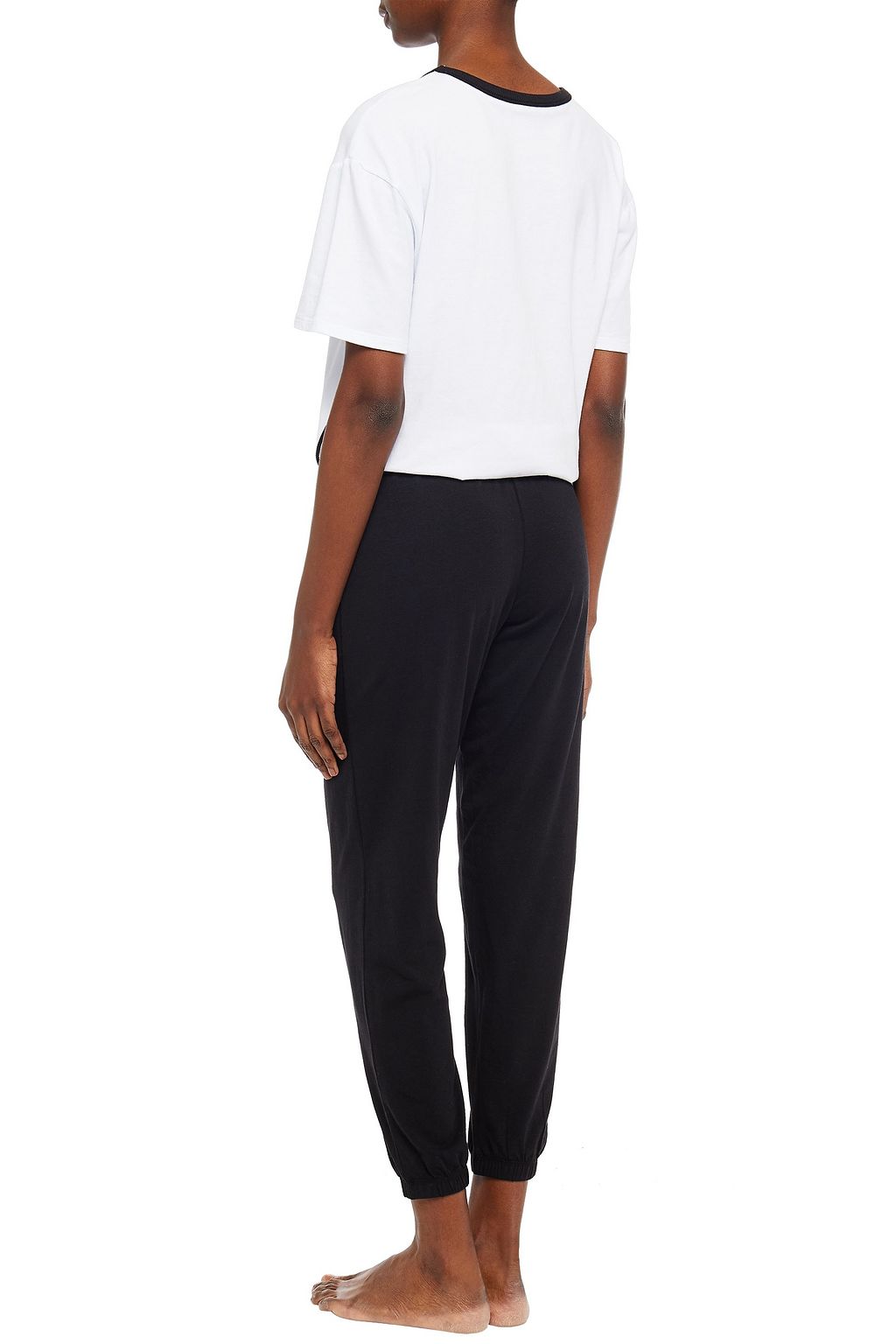 DKNY Printed stretch-jersey pajama top